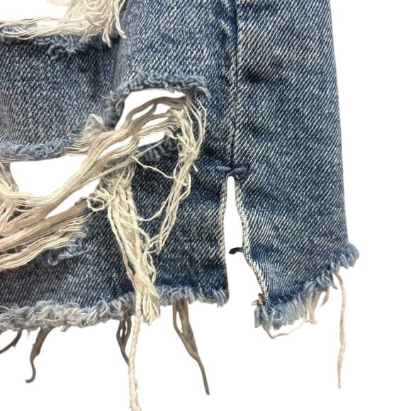 Distressed Blue Denim Women Shorts - Picture 10 of 12